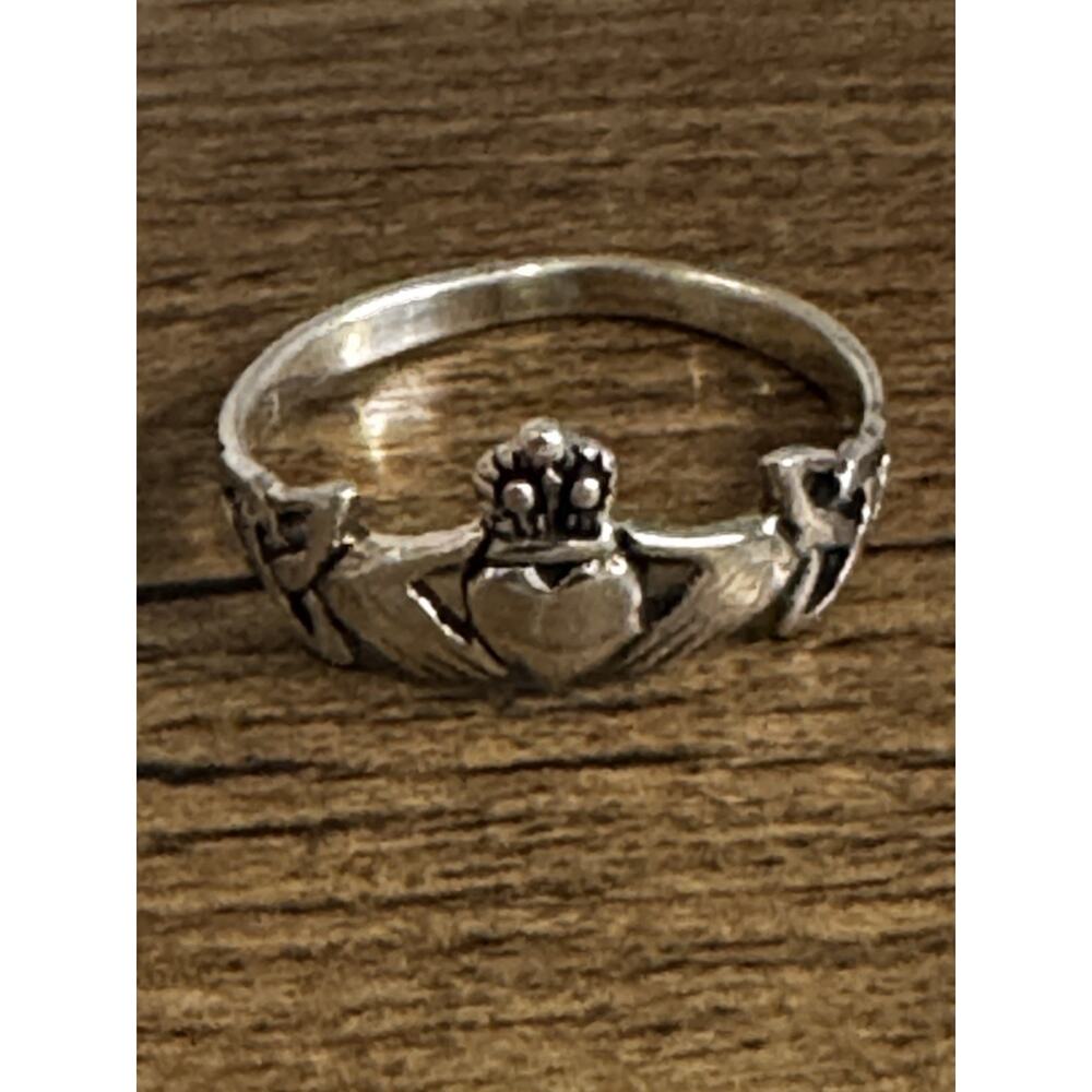 Vintage Sterling Silver 925 Claddagh Ring Size 10